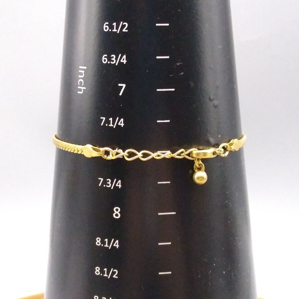 Vintage Avon Crystal Chain Bracelet Retro Gold Tone Adjustable Herringbone Chain - Picture 5 of 5